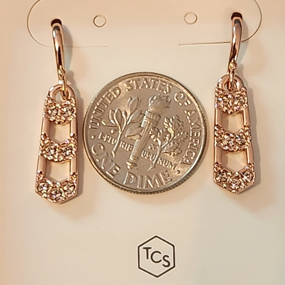 Rose gold earrings from Touchstone Crystal by Swarovski - Picture 2 of 3
